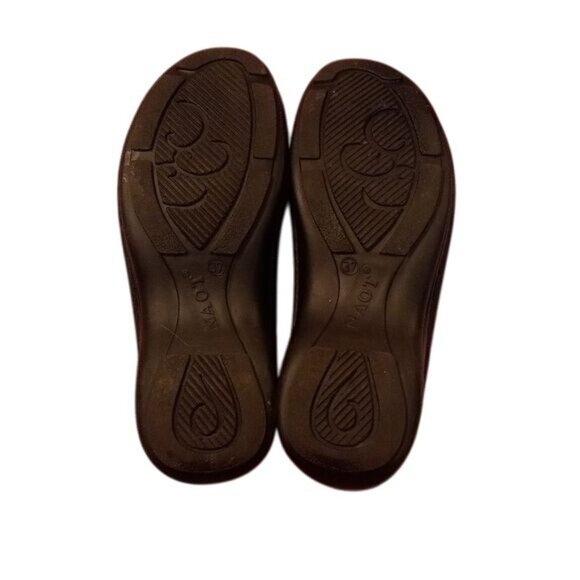 Naot Size 37 US 6 6.5 Black Leather Slip-On Clogs Mules Shoes Adjustable Strap - Picture 7 of 12